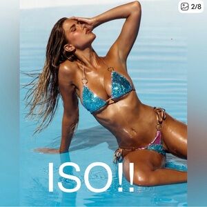 ISO!! Beach bunny turquoise and pink siren song bikini size Small